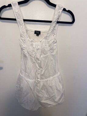 Beverly & Beck White Cottage-core Prairie Mini Dress
